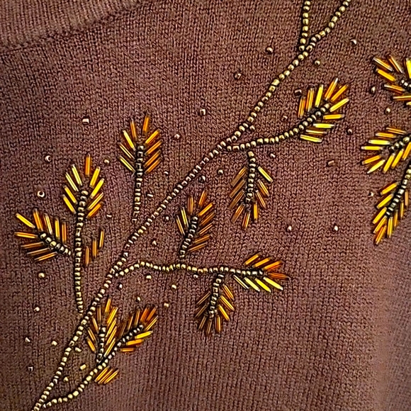 Vintage Embroidered Cement Cropped Sweater - Picture 3 of 6